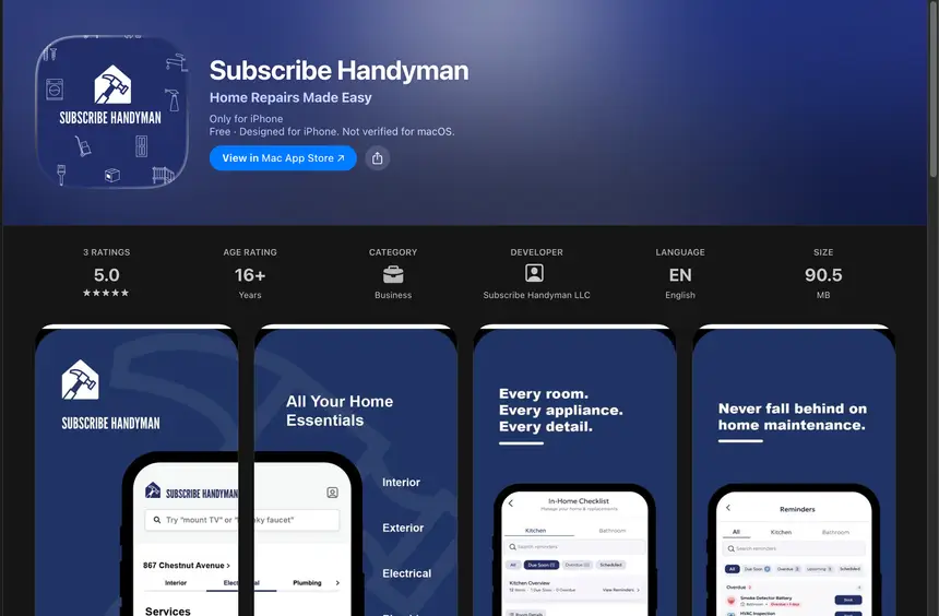 Subscribe Handyman project screenshot