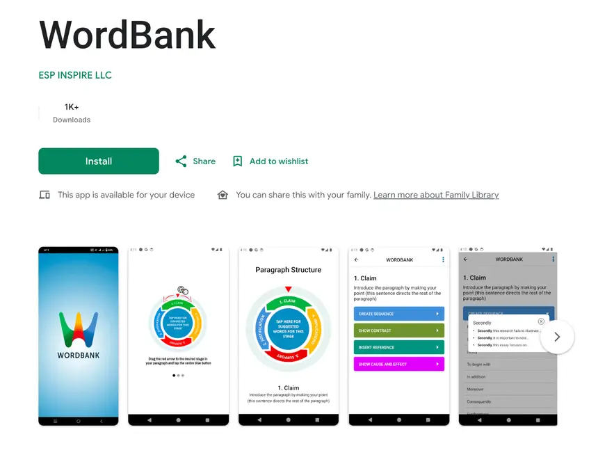WordBank MCQs Education project screenshot